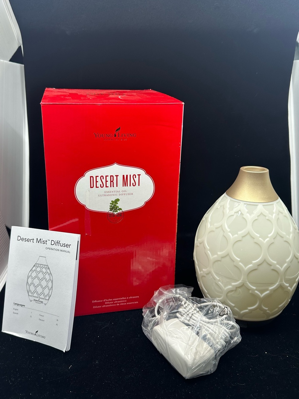 Young Living Desert Mist Diffuser in Cream and Gold